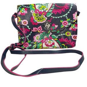 Vera Bradley Floral Faux Leather Crossbody Bag
